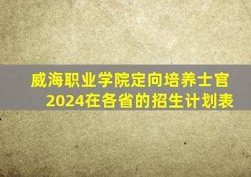 威海职业学院定向培养士官2024在各省的招生计划表