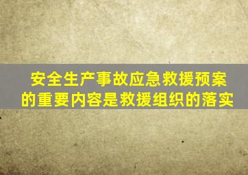 安全生产事故应急救援预案的重要内容是救援组织的落实