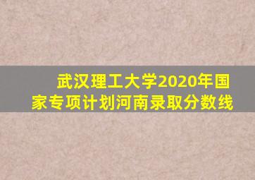 武汉理工大学2020年国家专项计划河南录取分数线