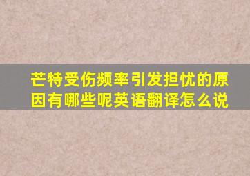 芒特受伤频率引发担忧的原因有哪些呢英语翻译怎么说
